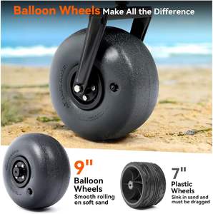 Hikenture Heavy Duty 9 \ "PU Neumáticos Beach <span class=keywords><strong>Wagon</strong></span> Plegable 308lbs Utility Cart <span class=keywords><strong>Big</strong></span> Balloon Wheels Vagones plegables de gran capacidad - Product Image 5