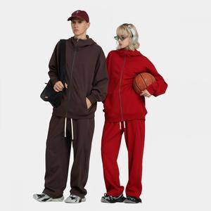 Pantaloni Tuta da Uomo in Cotone Felpato Ecologico Traspirante 460GSM Grigio Pesante Stile Streetwear Dritto - Product Image 1