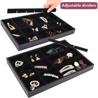 Le'sort Promotion : Boîte de rangement carrée noire empilable, écologique et portable pour bijoux, en tissu moderne pliable pour l'organisation de la maison