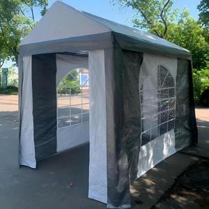 GARDENWILD - Nouveau abri de jardin robuste 2x3m en tube <span class=keywords><strong>d</strong></span>'acier galvanisé avec revêtement PVC, rayures noires et blanches, et parois latérales - <span class=keywords><strong>Prix</strong></span> bas - Product Image 6