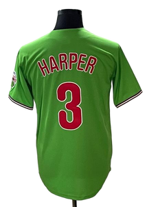 Maillot de baseball brodé vert 2026 Philly Phanatic Bryce Harper Trea <span class=keywords><strong>Turner</strong></span> – Haute qualité, respirant, vente en gros - Product Image 6