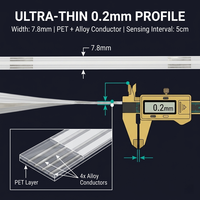 Câble de détection de fuite d'eau intelligent ultra-mince 0,2 mm en PET conducteur, système d'alarme TCP pour salle serveur Tuya Smart