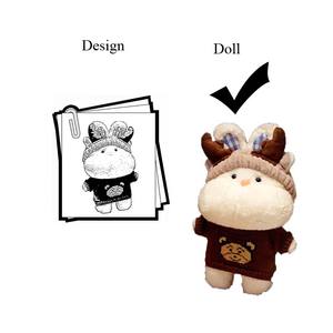 Quantité minimale de commande bas personnalisé enfants nom brodé <span class=keywords><strong>lapin</strong></span> <span class=keywords><strong>lapin</strong></span> en peluche pull peluches pour le soulagement du Stress PP coton remplissage maille doublure - Product Image 4