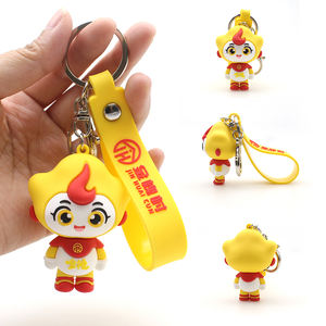 Dessin animé 3D personnalisé mignon porte-clés mousqueton en PVC souple en alliage de caoutchouc, métal et plastique avec impression UV pour la personnalisation - Product Image 2