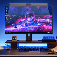 Lampe de bureau LED moderne rechargeable par USB, commande tactile, lumière suspendue, intensité réglable, éclairage intelligent pour ordinateur portable, maison connectée, aluminium noir