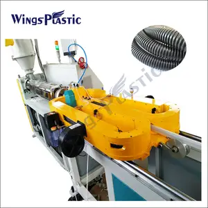 Plastic Pp Pe Pvc Pa Enkelwandige Gegolfde Buis Extrusie Maken Machine Plastic Flexibele Ribbel Slang Productielijn