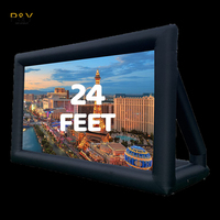 Nouvel écran de projection gonflable extérieur grand format 14-30 pieds, tissu nylon imperméable, format 16:9, conception pliable rapide pour événements de grande envergure