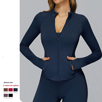Veste de sport personnalisée pour femme, coupe ajustée, avec trous pour les pouces, idéale pour la gym, la course, le yoga et les activités sportives, fermeture éclair intégrale