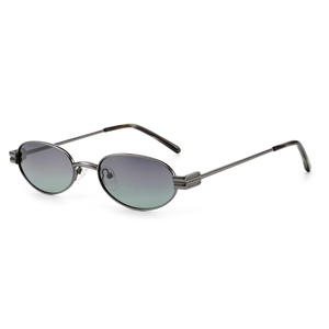 Gafas de Sol Unisex Ovaladas con Montura Dorada Completa, Lentes Verdes, Protección UV400, Gafas de Moda para Adultos - Product Image 2