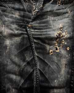 بنطلون جينز رجالي عتيق بقصة واسعة Y2K مغسول، قصة مستقيمة فضفاضة، بهت وتأثيرات عتيقة ممزقة، ملابس جاهزة، مصنع OEM/ODM - Product Image 3