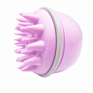 Brosse de massage capillaire personnalisée avec logo, brosse à cheveux sans fil en silicone pour le cuir chevelu, brosse à shampooing - Product Image 4