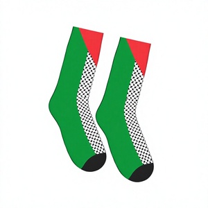Crew <b>Socks</b> Geometric Pattern Red <b>Black</b> White Knitted Spandex Polyester Breathable Casual Summer Adult Regular Fit - Product Image 2