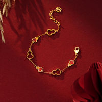 Bracelet en forme de gourde dorée pour femmes TANGPEI, pendentif en émail rouge, bijoux en métal tendance