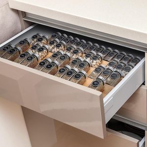Adjustable Expandable Kitchen Glass <strong>Spice</strong> Jar Rack <strong>Drawer</strong> <strong>Organizer</strong> Organiser Bamboo <strong>Spice</strong> Rack Tray <strong>Organizer</strong> for Countertop - Product Image 5