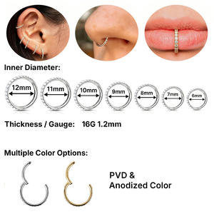 Boucles de nez en titane de qualité implantaire ASTM F136 JIAXIN, anneaux <span class=keywords><strong>clicker</strong></span>, bijoux de piercing corporel - Product Image 2