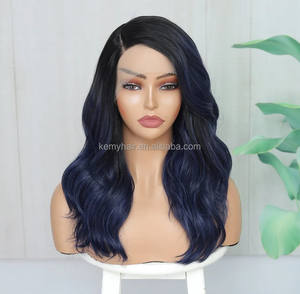 Nouveauté Perruques Lace Front synthétiques de haute qualité, couleur <span class=keywords><strong>Jazz</strong></span> ondulée naturelle, vente en gros de dentelle transparente bon marché - Product Image 1