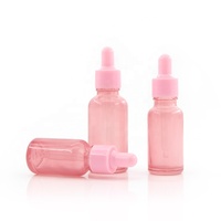 Flacon compte-gouttes d'huile essentielle en verre de peinture personnalisée Flacon à sérum à épaule ronde rose le plus vendu