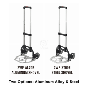 Carretilla de Mano Plegable y Retráctil Resistente con Ruedas de 5 Pulgadas, Material de Acero, Carro de 2 Ruedas - Product Image 3