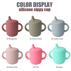 Ensemble de tasses d'apprentissage pour bébé en silicone de qualité alimentaire, avec double poignée, paille et couvercle anti-déversement, portable - Product Image 5