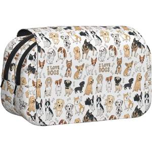 YYKpark กระเป๋าใส่ดินสอซิปคู่ความจุขนาดใหญ่กระเป๋าใส่ของแบบพกพาที่มีสีสันมี2ช่องสำหรับดินสอและวัสดุสิ้นเปลือง - Product Image 5