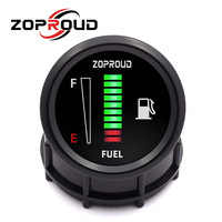 Diskon besar 2 inci 52mm 8-18V Universal mobil pengukur tingkat bahan bakar tampilan LED otomotif modifikasi pengukur hitam