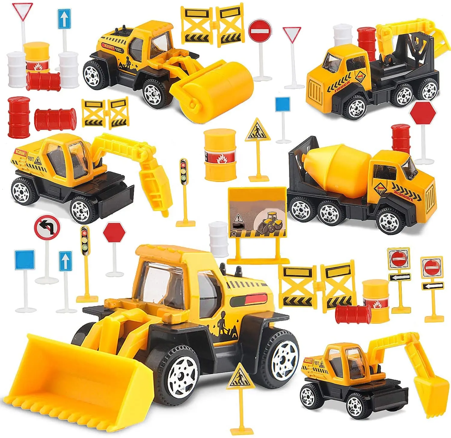 Brinquedo life, mini veículos de brinquedo feito de liga, modelo de veículos de engenharia para meninos, aniversário, 6 peças