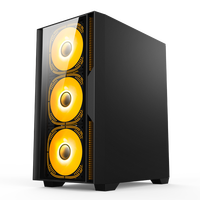 Boîtier d'ordinateur de jeu Wanmisle Mid Tower MicroATX avec panneau latéral en verre trempé avec alimentation électrique, disponible en stock pour PC de bureau
