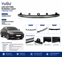 Feux de jour à LED DRL pour Hyundai Accent 2024, type traversant 92209-AY010, pièces de rechange pour feux de calandre avant