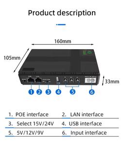 Mini UPS Portátil Multifunción de Alta Capacidad, Fuente de Alimentación Ininterrumpida para <span class=keywords><strong>Teléfono</strong></span> <span class=keywords><strong>Móvil</strong></span>, Router y Monitoreo - Product Image 3