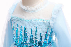 लक्जरी सेक्विन जन्मदिन की पार्टी पोशाक बर्फ राजकुमारी पोशाक हल्के नीले रंग एल्सा कॉस्टयूम लड़कियों राजकुमारी पोशाक पोशाक - Product Image 6