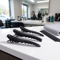 Peigne à cheveux en aluminium noir oxydé, modèle FJ1038, pour le coiffage en salon