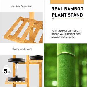 Soporte multifuncional de 6 niveles y 7 niveles para <span class=keywords><strong>plantas</strong></span> de bambú, estante para <span class=keywords><strong>plantas</strong></span> al aire libre, múltiples <span class=keywords><strong>plantas</strong></span> - Product Image 6