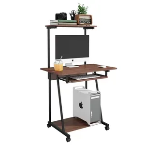 طاولة كمبيوتر سطح مكتب صغيرة للمنزل طاولة كمبيوتر محمولة بسيطة لتأجير المنزل طاولة بسيطة مزدوجة الطبقة مكتب صغير الحجم
