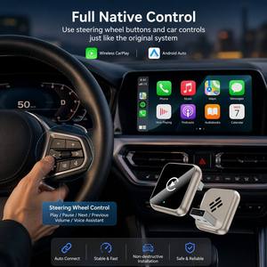 30% Off Portable Carplay <b>Adapter</b> Bluetooth Wireless USB <b>Plug</b> and Play 2 in 1 Carplay Box for Car Stereo System - Product Image 4