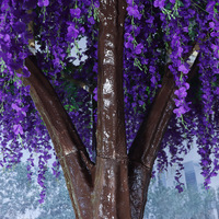Árbol de Wisteria Artificial de Fibra de Vidrio, Árbol de Wisteria Grande Colgante, Wisteria Artificial sin Mantenimiento, Decoración de Wisteria Colgante