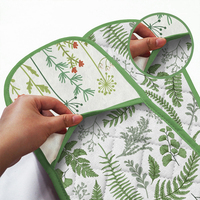 Ensemble d'ustensiles de cuisine personnalisés : tablier de chef imprimé sur mesure, gant de four, torchon en polyester avec logo et design de cuisson