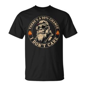 Camiseta con estampado trasero de Monkey There's A 99 Chance I Don't Care, ropa promocional - Product Image 1