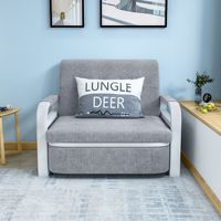 HANYEE Sofá Cama de 2 Plazas de Tela Gris Muebles de Sala de Estar de Estilo Moderno con Esponja Nuevo Diseño