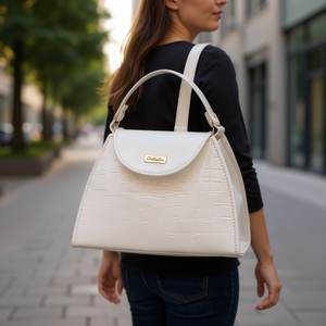 Bolso Bandolera para Mujer Acalia, Blanco, Cuero PU, Correa Única, Cierre de Cremallera, Moderno, para Uso en Verano, 7 Pulgadas - Product Image 2