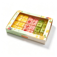 Boîtes plates personnalisées haut de gamme pour Baklava et pâtisseries de Noël, assorties, avec fenêtre, en carton, vernissées, jetables