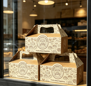 Scatole Portatili in Carta Kraft per Alimenti con Logo Personalizzato, Contenitori per <span class=keywords><strong>Pasticceria</strong></span> e Consegna Dessert - Product Image 6
