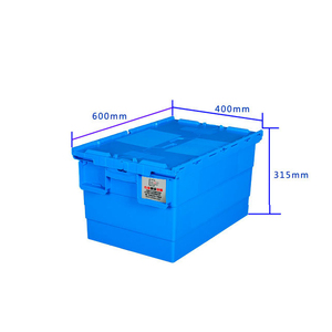 Wholesale Industrial Stacking File Storage and Moving Plastic Crate with Attached Lid