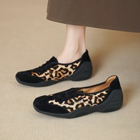 Mocassini Casual da Donna in Vera Pelle Super Morbida con Stampa Leopardata, Punta Quadrata, Suola Spessa e Fodera in Pelle di Maiale – Non Stancano i Piedi