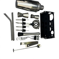 Ensemble de shaker à cocktails de luxe en acier inoxydable Wuyi Camol 750 ml, réutilisable, écologique, durable, outils de bar avec doseur et support