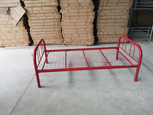 Precio barato Moderno marco de hierro trabajador dormitorio uso cama de metal individual y cama suave de acero para la venta - Product Image 2