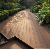 Vente en gros de terrasses en composite bois-plastique (WPC) antidérapantes, imperméables, à trous ronds, 150x25mm, pour jardin et terrasse