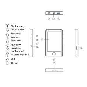 Pantalla de tinta táctil de 2,7 pulgadas, libro electrónico para estudiantes, diccionario electrónico, reproductor de MP3 portátil y de mano, grabadora de voz BT - Product Image 6