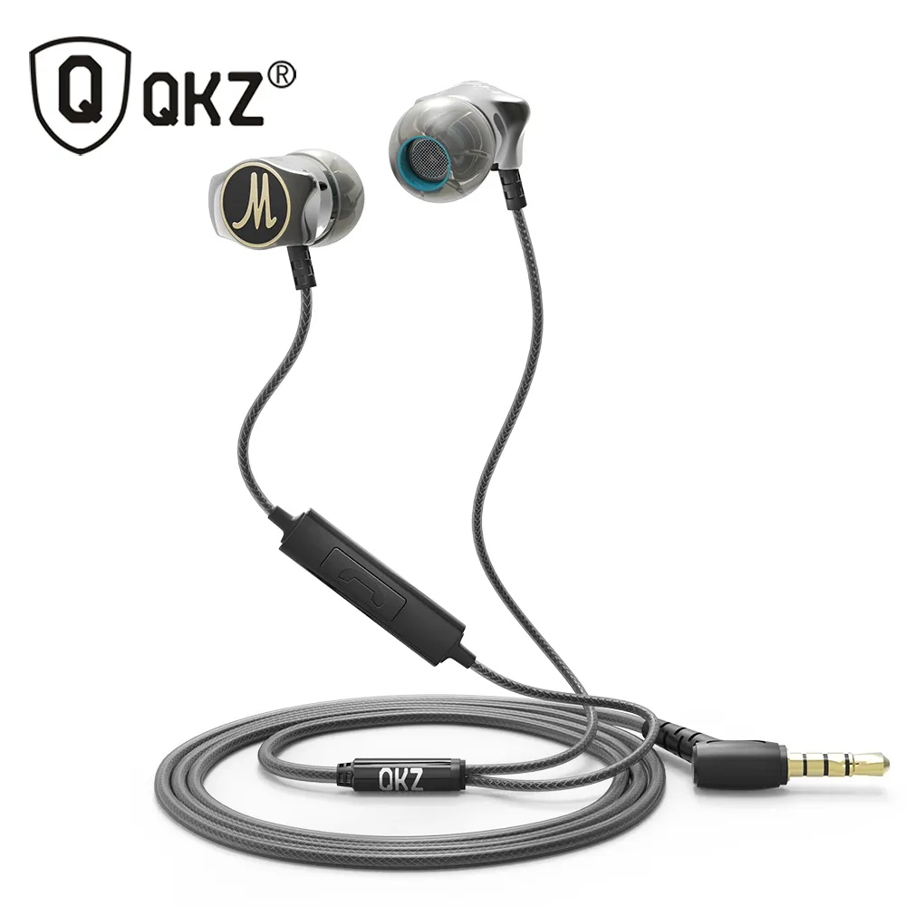 QKZ DM7 headphone Aloi seng suara ajaib logam earphone in-ear panggilan hd untuk xiaomi huawei meizu vivo oppo belanja ponsel