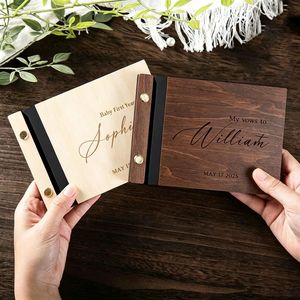 Regali per Baby Shower, Album Fotografici in Legno Moderni Incisi, Libro dei Ricordi del Primo Anno del Bambino OEM - Product Image 5