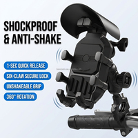Support de téléphone sans fil pour chargeur de moto, support d'amortissement rapide pour GPS, support de guidon pour téléphone portable